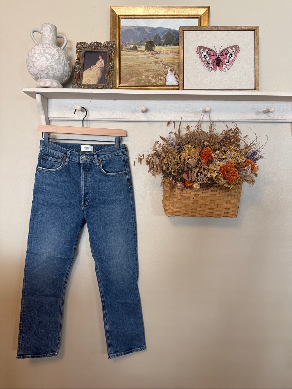 NWOT Agolde Women’s Straight Leg Jeans in Medium Blue Wash